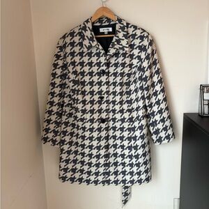 Suit Studio Black and White Houndstooth Trench Coat